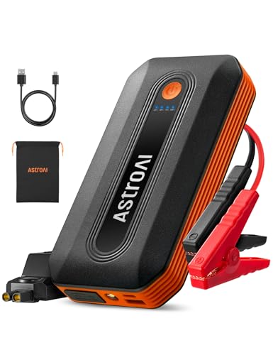 AstroAI B8 Starthilfe Powerbank für pkw, Batterie Booster Auto Starthilfe Powerbank für 7,0 L Benzin/ 5,5L Diesel, Jump Starter Auto mit LED für 12V Autos und Motorräder, QC 3.0 USB Ausgänge, Orange