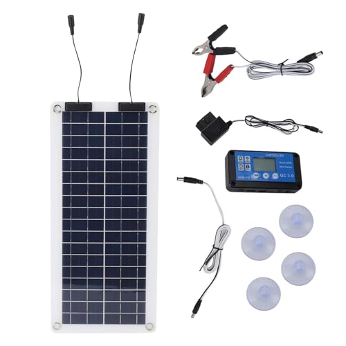 Solar Wartungs Ladegerät | 100W wasserdichtes Wartungsladegerät | Solar Batterie-Wartung, Ausgang, 12V-24V für Auto, , Marine, Boot, Motorrad, Auto, 7,87 x 17,13 Zoll