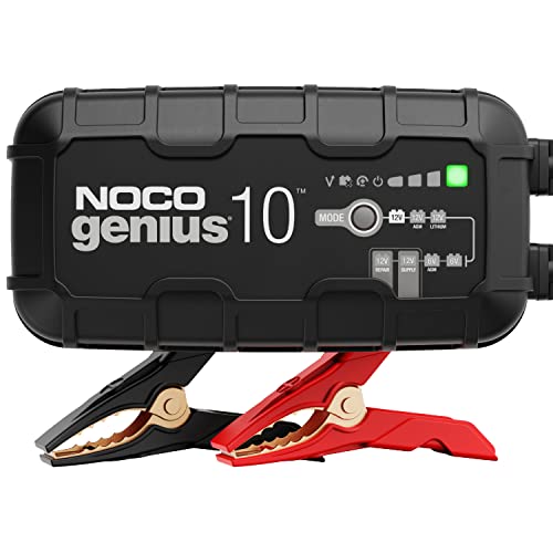 NOCO GENIUS10EU, 10A Ladegerät Autobatterie, 6V/12V KFZ Batterieladegerät für Auto und Motorrad, Erhaltungsladegerät und Desulfator für AGM, Gel, Start-Stopp, EFB und LiFePO4 Lithium Batterien