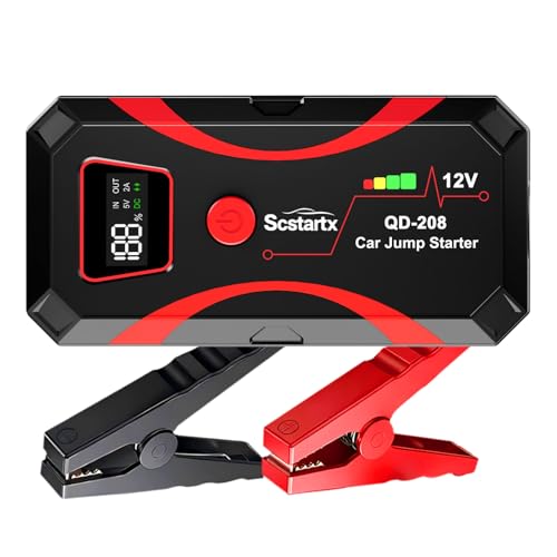 Starthilfe Powerbank für Pkw, 2000A 12V Auto Starthilfe Powerbank, Jumper Starter mit LCD Bildschirm & LED Taschenlampe, Auto Batterie Motorräder Booster, für bis 7L Benzin & 4L Diesel
