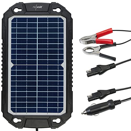 revolt Solarladegeräte: Solar-Ladegerät für Auto-Batterien, Pkw, Wohnmobil, 12 Volt, 10 Watt (Solar Ladegeräte Für Autobatterien)